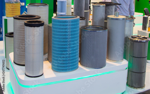 Close-up various diameters and types of industrial filter product photo