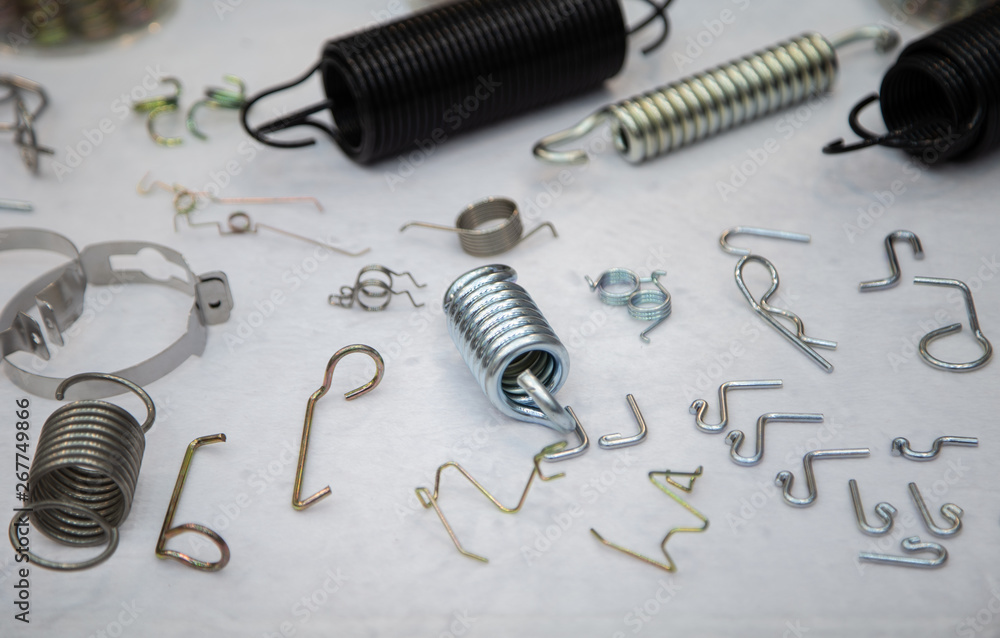 Various types of flexible compression, tension and torsion springs ...