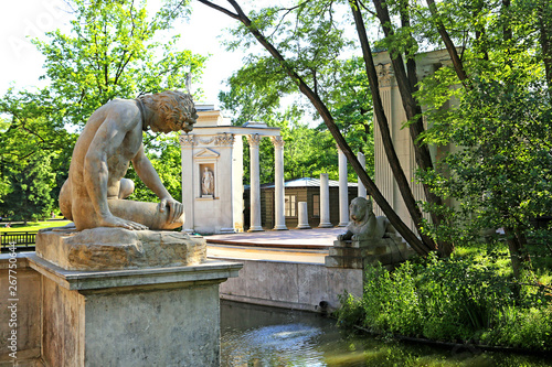 View of the amphitheater scene in the Royal Lazienki park.