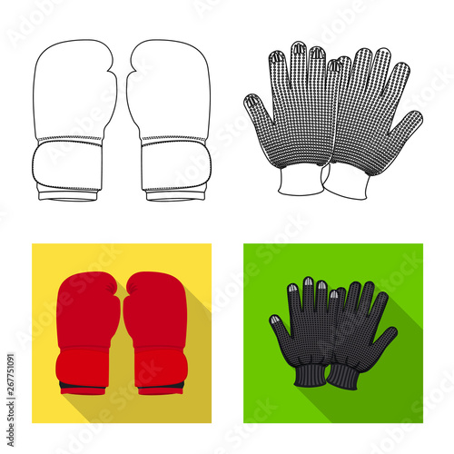 Vector design of glove and winter logo. Collection of glove and equipment vector icon for stock.