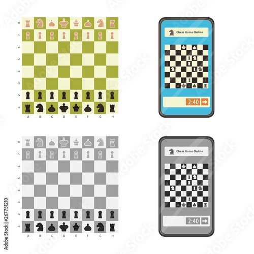 Vector illustration of checkmate and thin logo. Collection of checkmate and target stock vector illustration.