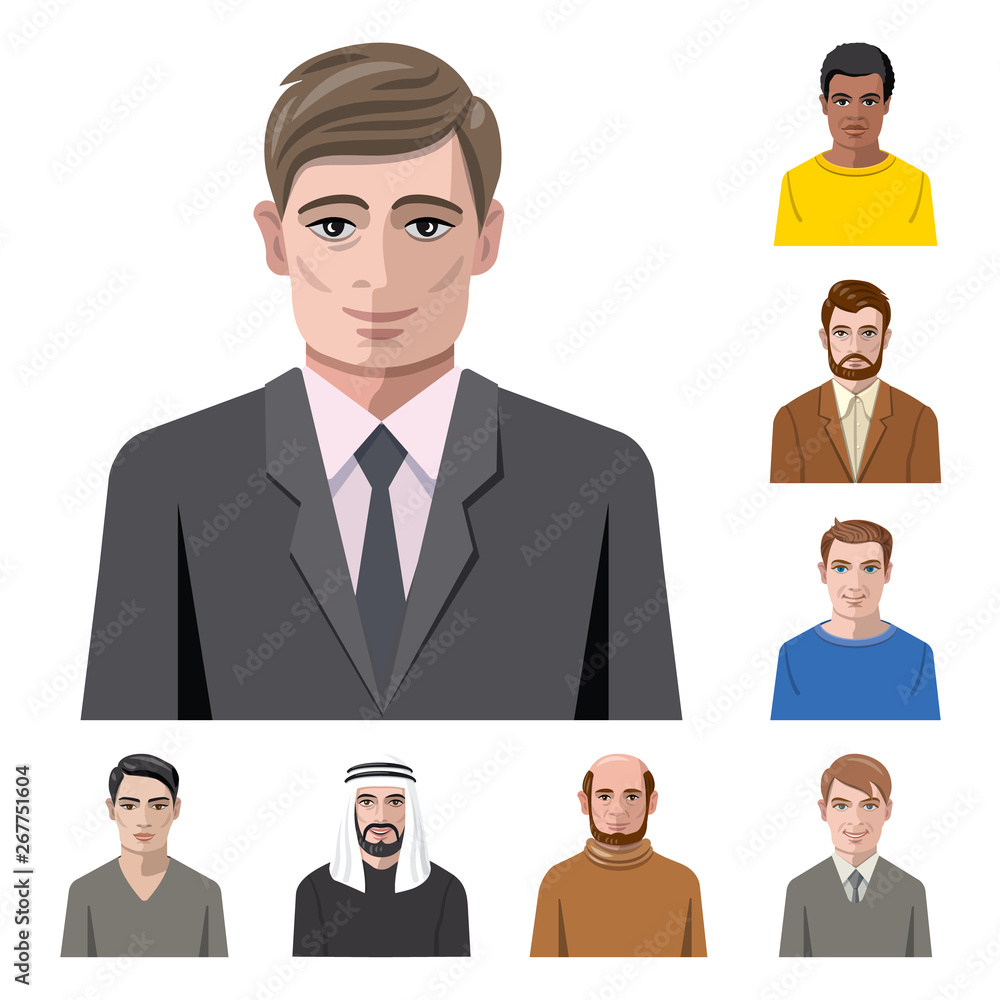 Isolated object of avatar and face sign. Collection of avatar and profile stock vector illustration.