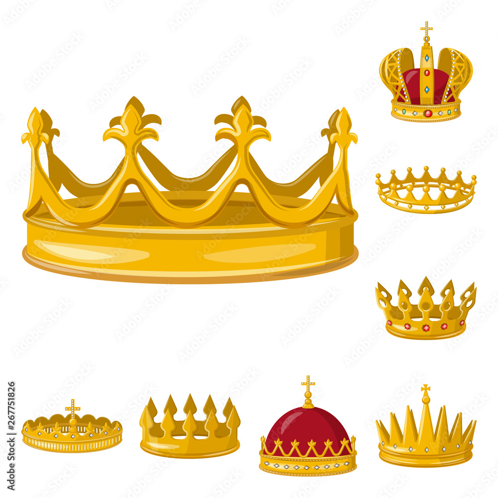 Vector design of monarchy and gold symbol. Collection of monarchy and heraldic vector icon for stock. Vector design of monarchy and gold symbol. Collection of monarchy and heraldic vector icon for stock.