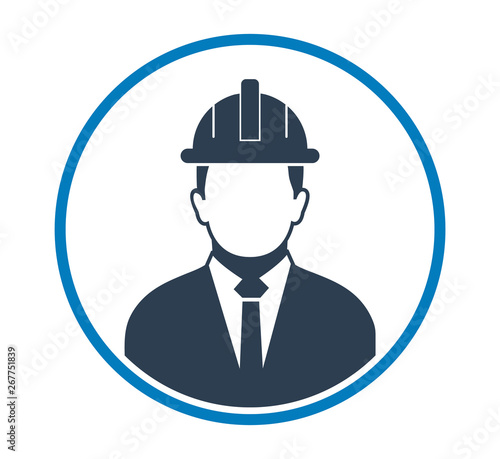 Male Engineer Profile Icon. Flat style vector EPS.