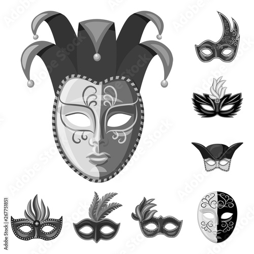 Vector design of Venezia and festival logo. Set of Venezia and celebration vector icon for stock.