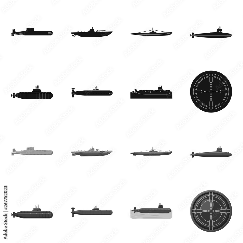 Isolated object of war  and ship logo. Collection of war  and fleet stock symbol for web.