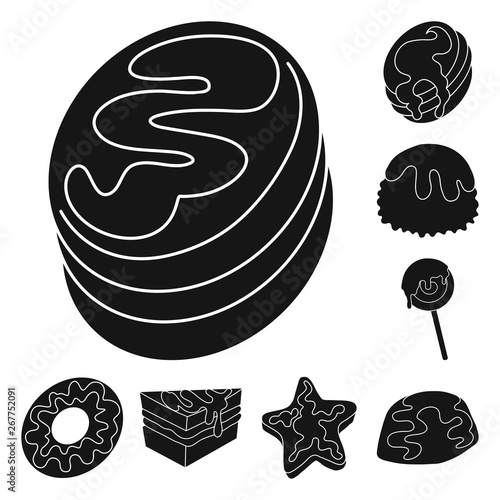 Isolated object of sweetness and product logo. Collection of sweetness and sweet stock vector illustration.