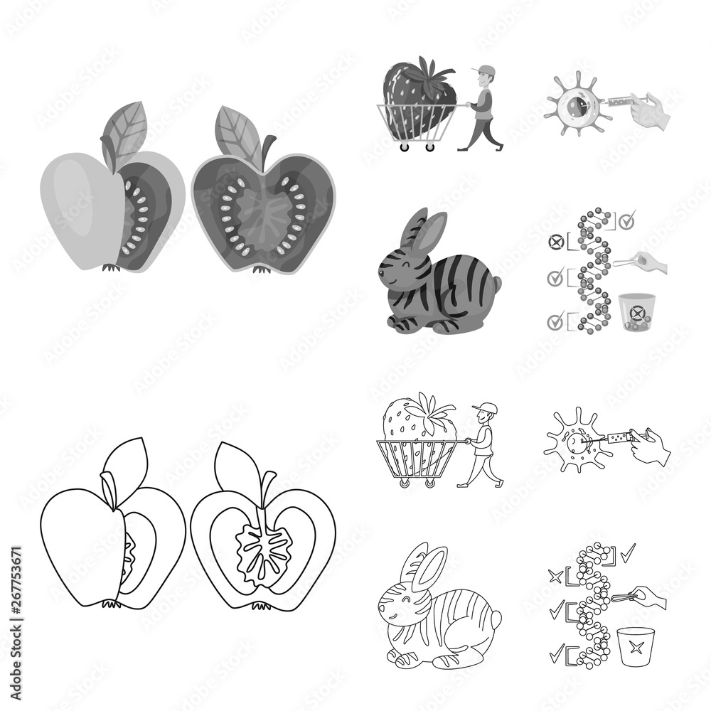 Vector illustration of test and synthetic icon. Set of test and laboratory vector icon for stock.