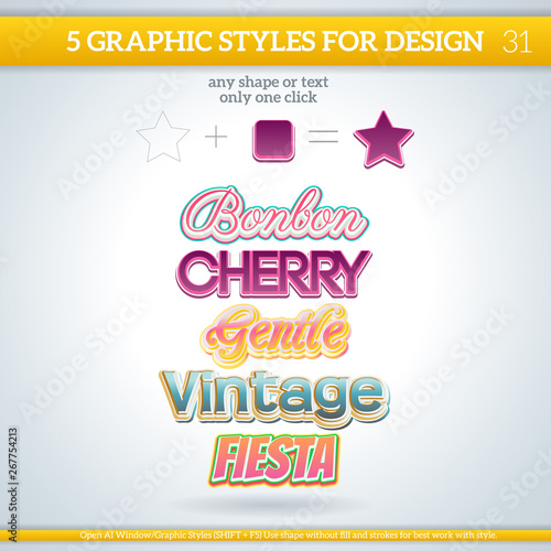 Set of Various Graphic Styles for Design.