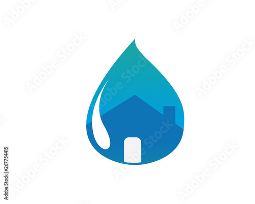 Home Water Treatment Service Logo In Isolated White Background