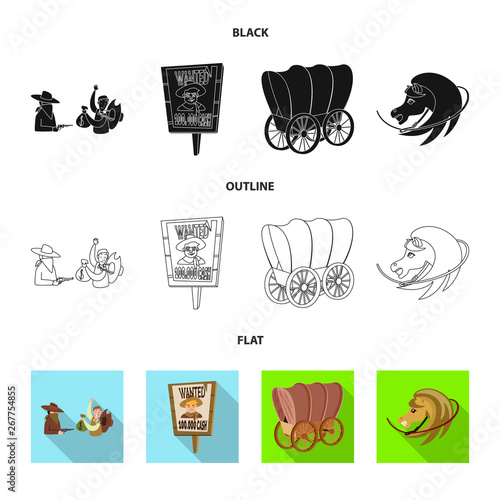 Vector illustration of texas and history sign. Set of texas and culture vector icon for stock.