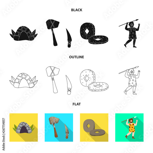 Vector design of evolution and neolithic icon. Collection of evolution and primeval vector icon for stock.
