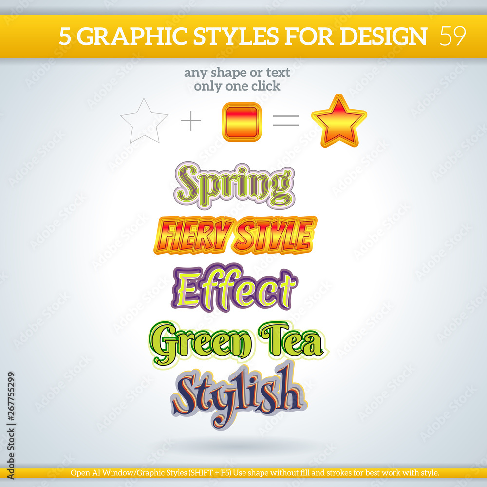 Set of Various Metallic Graphic Styles for Design.