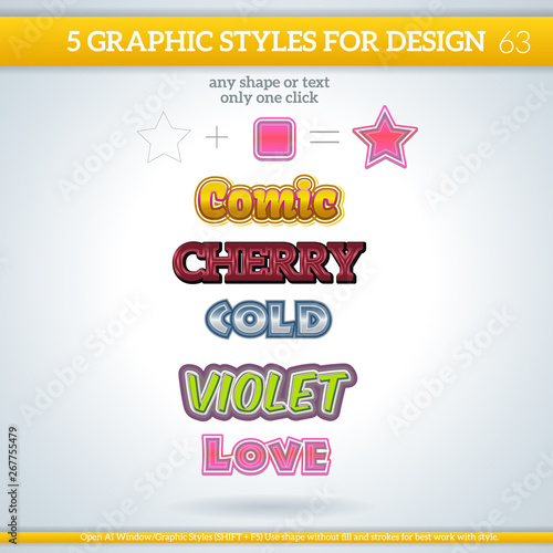 Set of Various Graphic Styles for Design.