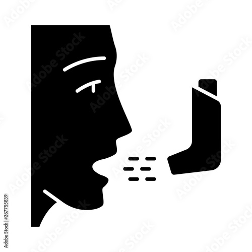 Asthma inhaler glyph icon