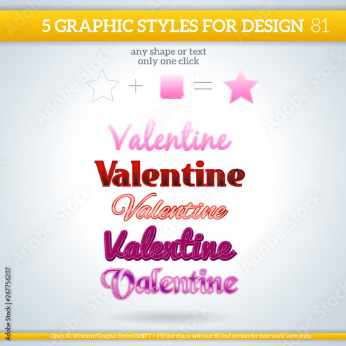 Set of Valentine Graphic Styles for Design. © LoveKay