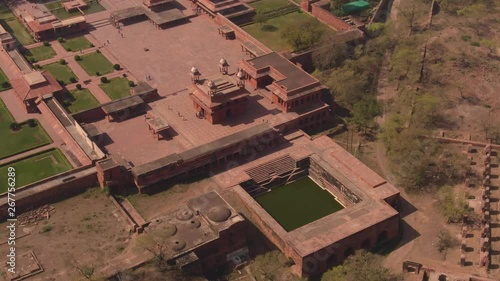 Fatehpur Sikri Abkbar's residence, India, 4k aerial photo