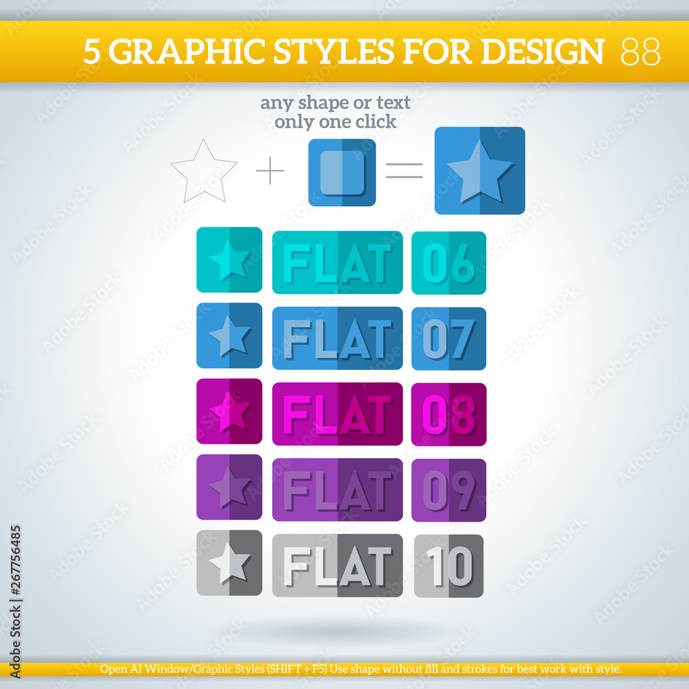 Set of Flat Graphic Styles for Design. Set of Flat Graphic Styles for Design.