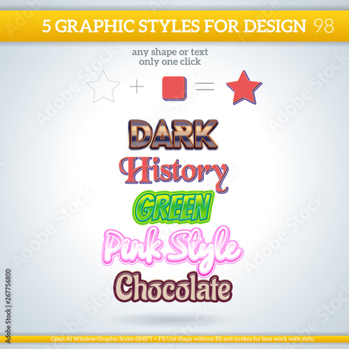Set of Various Graphic Styles for Design.