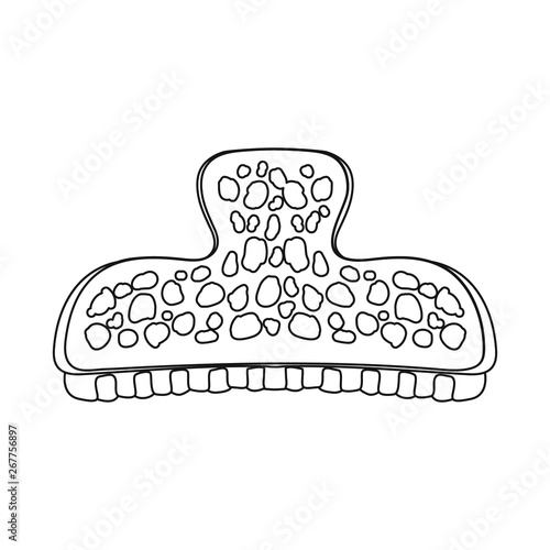 Vector illustration of comb and hairpins logo. Collection of comb and clip stock vector illustration.