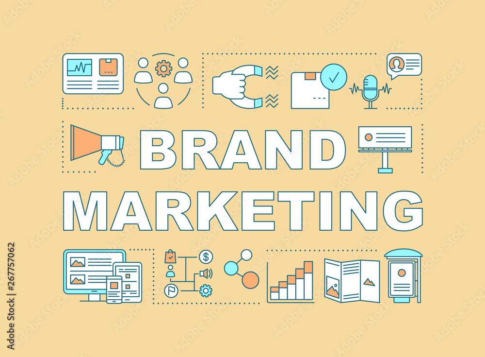 Brand marketing word concepts banner Brand marketing word concepts banner