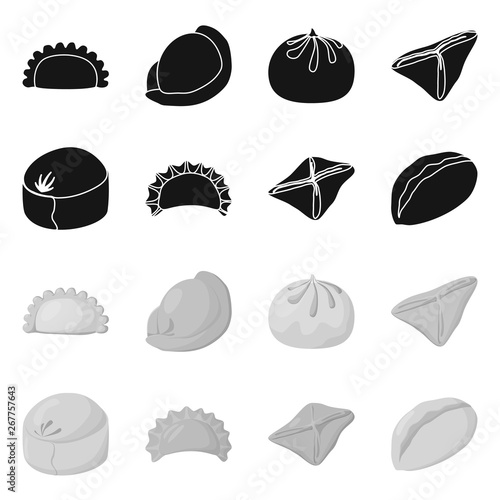Vector design of products  and cooking icon. Set of products  and appetizer vector icon for stock.