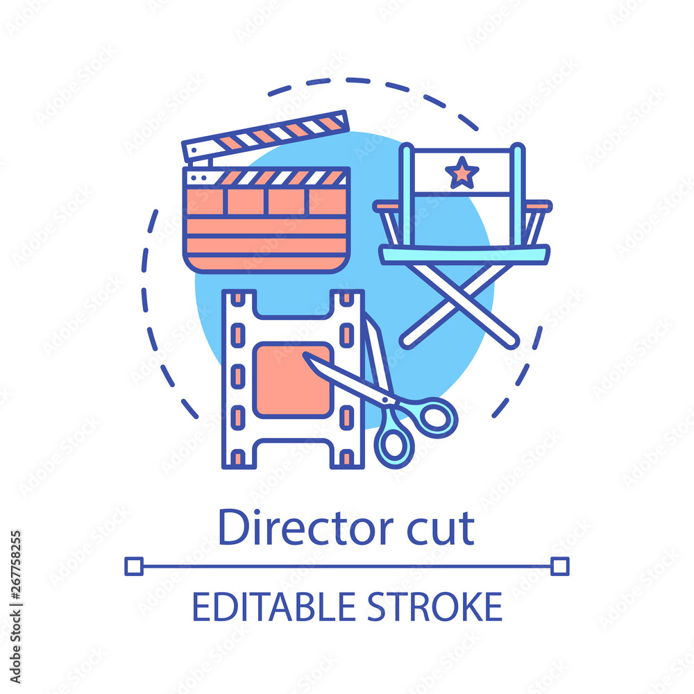 Director cut concept icon Director cut concept icon