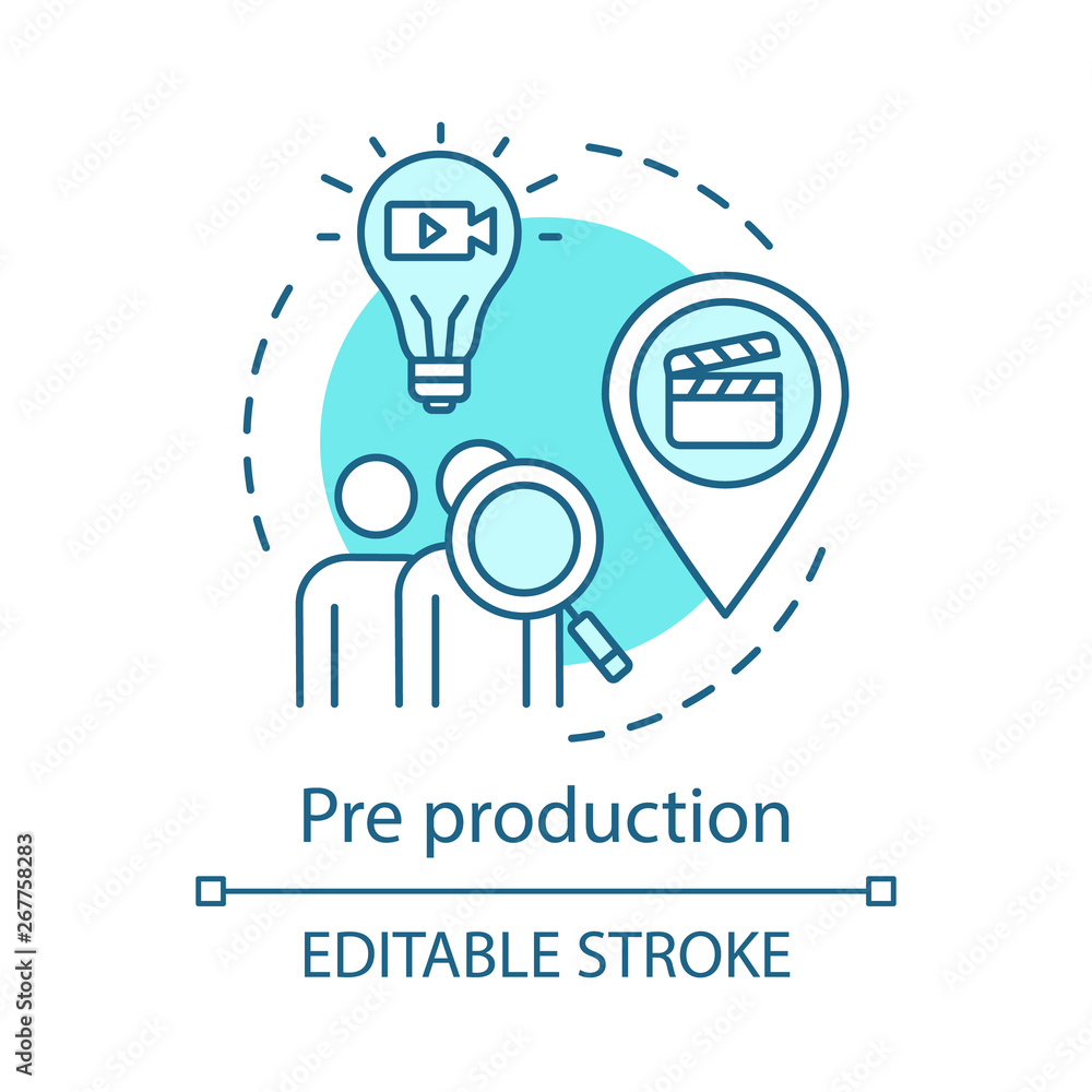 Pre production concept icon Pre production concept icon