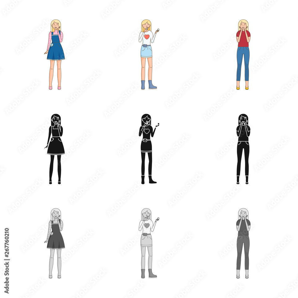 Vector illustration of posture and mood symbol. Collection of posture and female vector icon for stock. Vector illustration of posture and mood symbol. Collection of posture and female vector icon for stock.