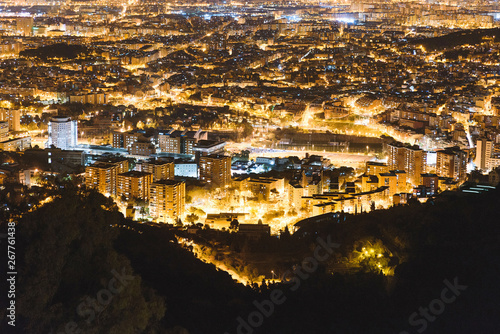 night barcelona from hill