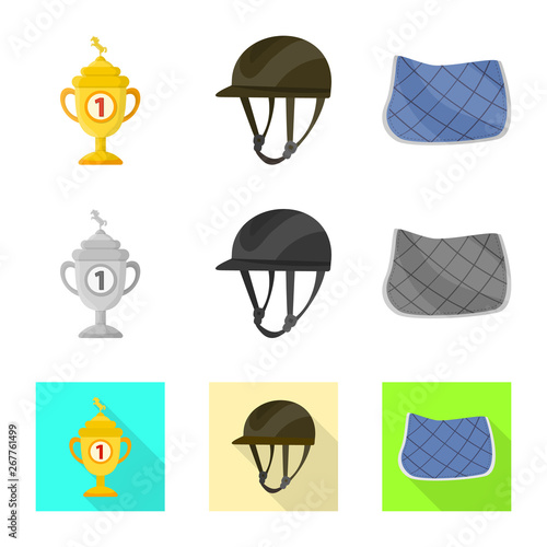 Isolated object of equipment and riding logo. Collection of equipment and competition stock vector illustration.