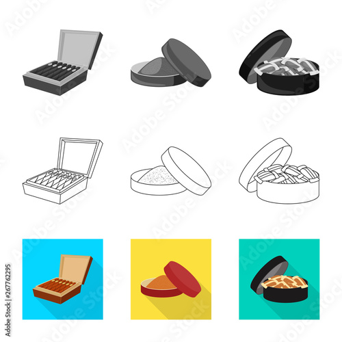Vector illustration of refuse and stop sign. Collection of refuse and habit stock symbol for web.