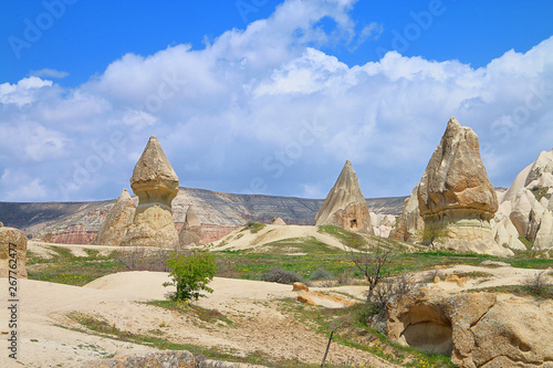 Spring in the mountains of Cappadocia of unusual shape.