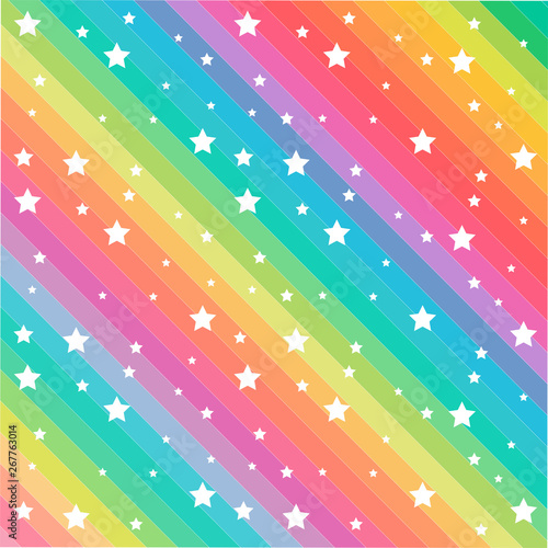 Rainbow color stars pattern vector