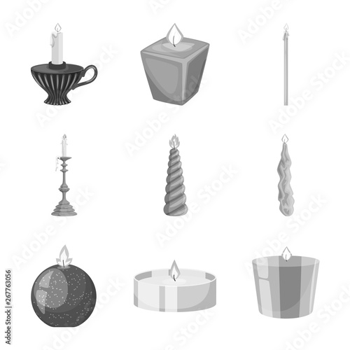 Vector design of paraffin and fire  sign. Collection of paraffin and decoration    vector icon for stock.