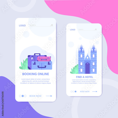 Travel and tourism concept for website template, online booking reservation, landing page, banner, flight tickets service.
