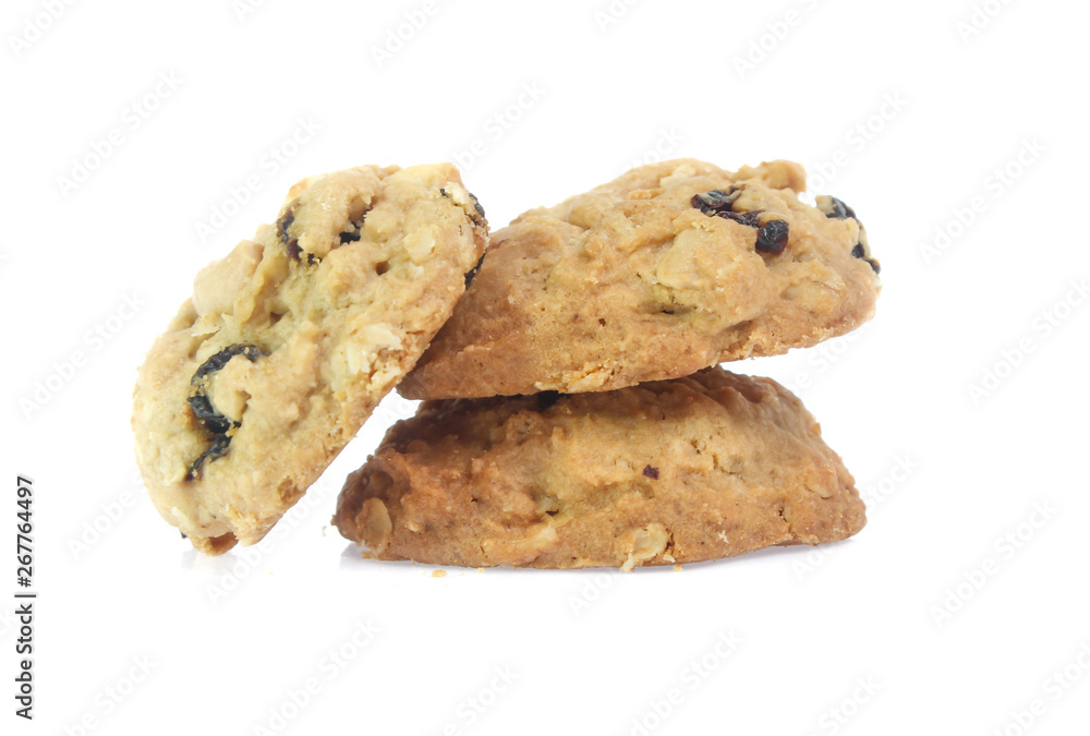 Chocolate chips cookies isolated on white Chocolate chips cookies isolated on white