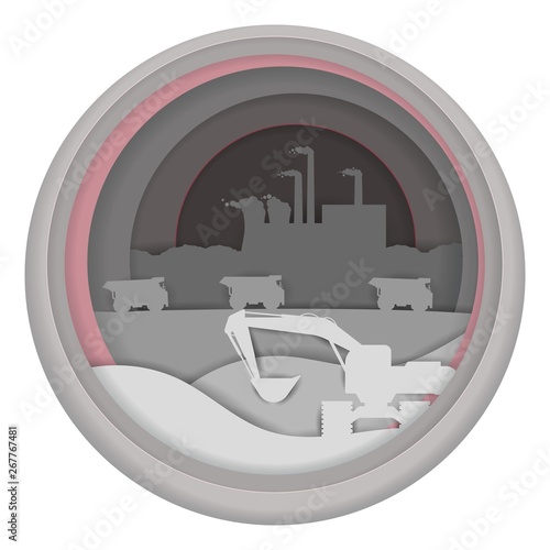 Industrial factory concept for web banner, website page