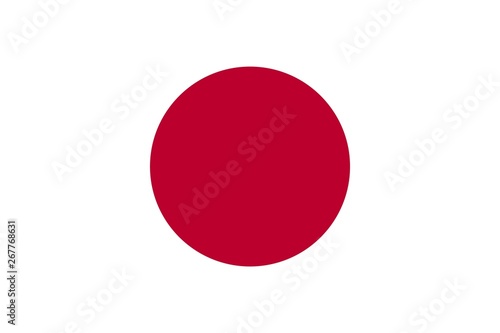 Flag Of Japan. Ratios and colors are observed.