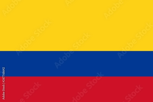 Flag Of Colombia. Ratios and colors are observed.