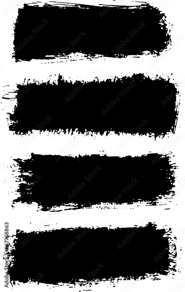 Vector black paint, ink brush stroke, brush, line or texture. Dirty artistic design element, box, frame or background for text.	