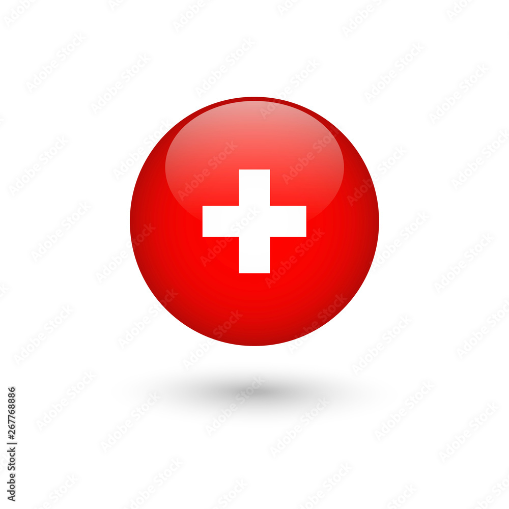 Switzerland flag round glossy Switzerland flag round glossy