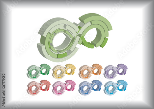 Infinity 3d, symbol on a white background, logo icon, technology