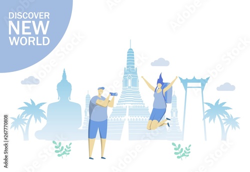 Discover new world vector concept for web banner  website page