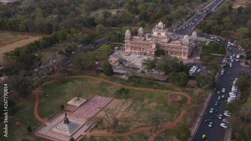 Albert Hall, Jaipur, India, 4k drone aerial footage photo