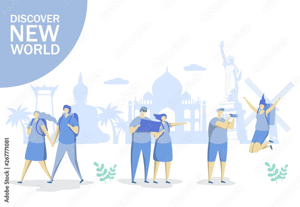 Discover new world vector concept for web banner, website page Discover new world vector concept for web banner, website page