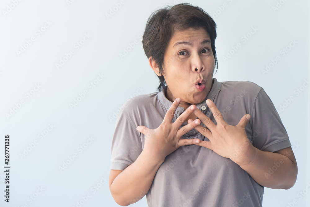 portrait of positive excited, surprised old woman portrait of positive excited, surprised old woman