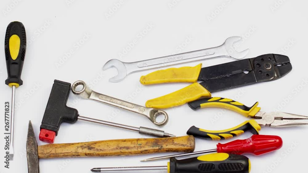 Various tools 4k stop motion video Various tools 4k stop motion video
