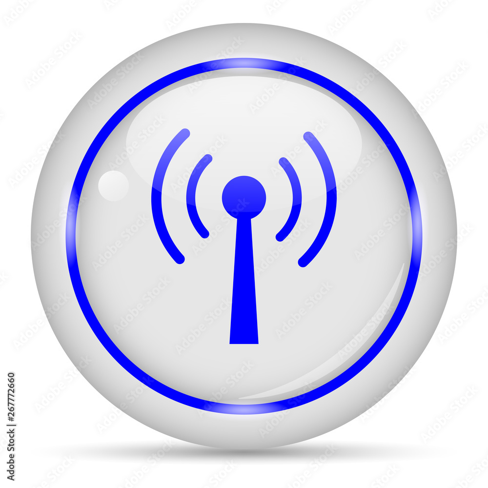 WI fi icon. White glossy round vector icon in eps 10. Editable modern design internet button on white background. WI fi icon. White glossy round vector icon in eps 10. Editable modern design internet button on white background.