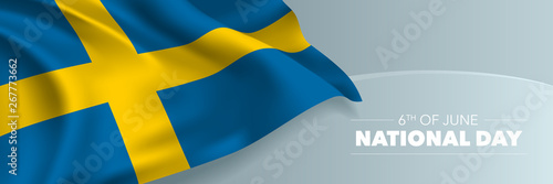 Sweden happy national day vector banner, greeting card.